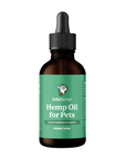 Hemp oil bottle for pets with a dropper on a white background