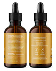 Back of Lolahemp Hip & Joint Oil bottle. Displays instructions, ingredients, disclaimers, dosage guidelines, and contact information.