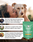 This image shows three real reviews of Lolahemp's Calming Chews.