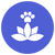 This is a badge representing the calming benefits of CBD