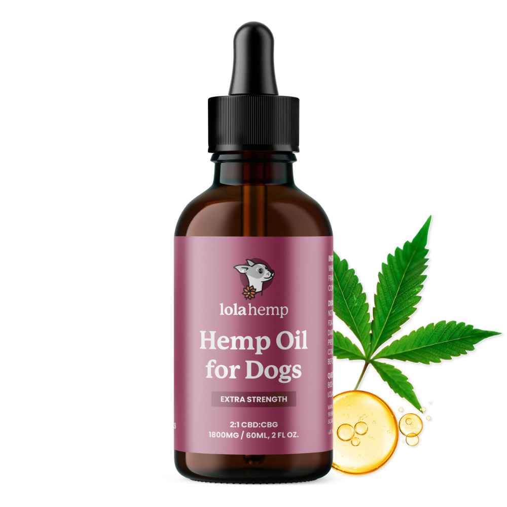 Lolahemp Extra Strength CBD Oil for Dogs with 60 mL of oil and 1800 MG of CBD