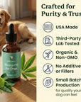 Lolahemp CBD oil for dogs, made in the USA, third-party lab tested, no additives or fillers, small batch