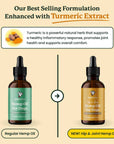 This diagram lists differences between Lolahemp's Classic CBD oil and the new Hip & Joint OIl for Dogs.