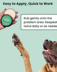 This image tells how to use lolahemp balm, highlighting how easy it is.
