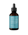Back of brown lolahemp hemp oil for humans bottle with blue label and white background