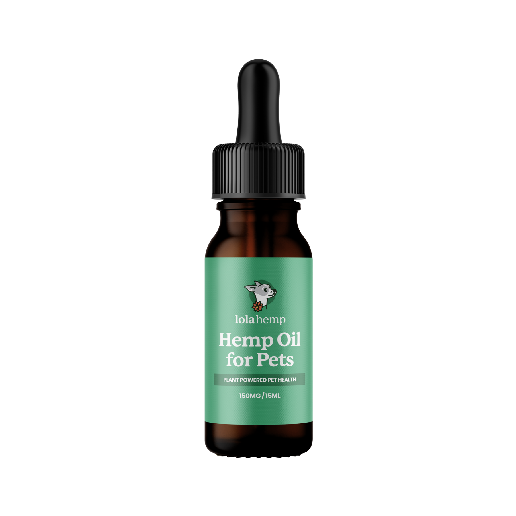 Bottle of Lolahemp Hemp Oil for Pets on a white background