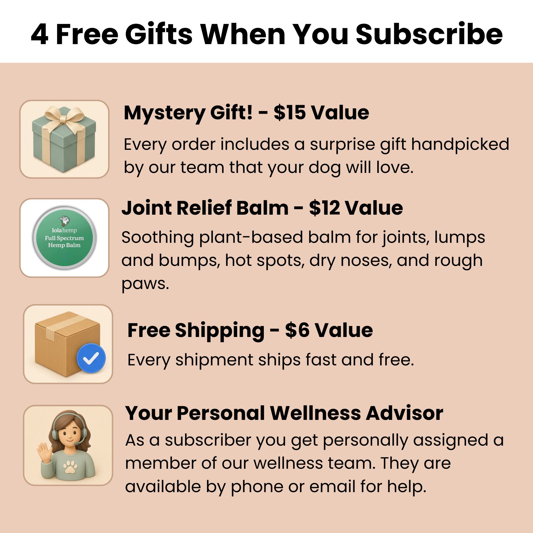 4 mystery gifts when you subscribe!