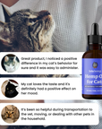 This image shows three real reviews for Lolahemp's CBD oil for cats.