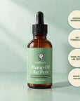 Lolahemp Classic CBD oil for dogs, dropper bottle on a sage background