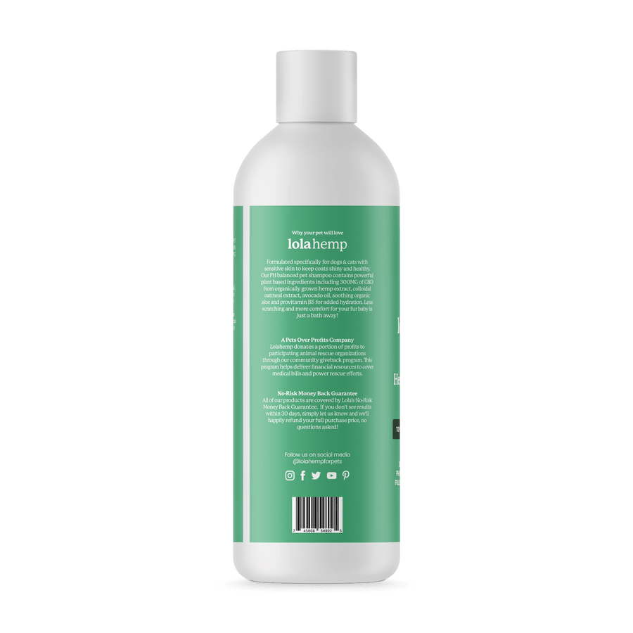 overview of lolahemp hemp shampoo for pets